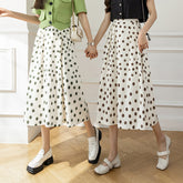 Women’s Polka Dot Pleated Skirt – High Waist Mid-Length Printed Skirt | Lovana UK